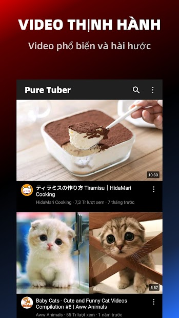 Ảnh chụp màn hình Pure Tuber - ứng dụng nghe nhạc YouTube qua màn hình Android