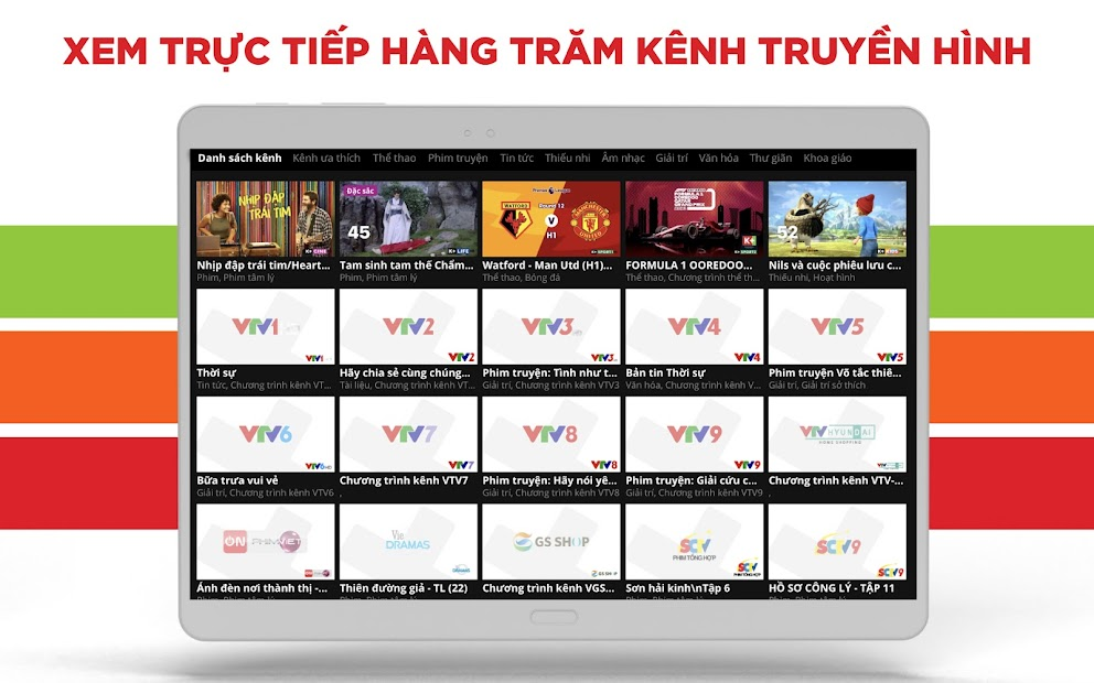 Screenshots Tải K+: Ứng dụng xem TV và VOD