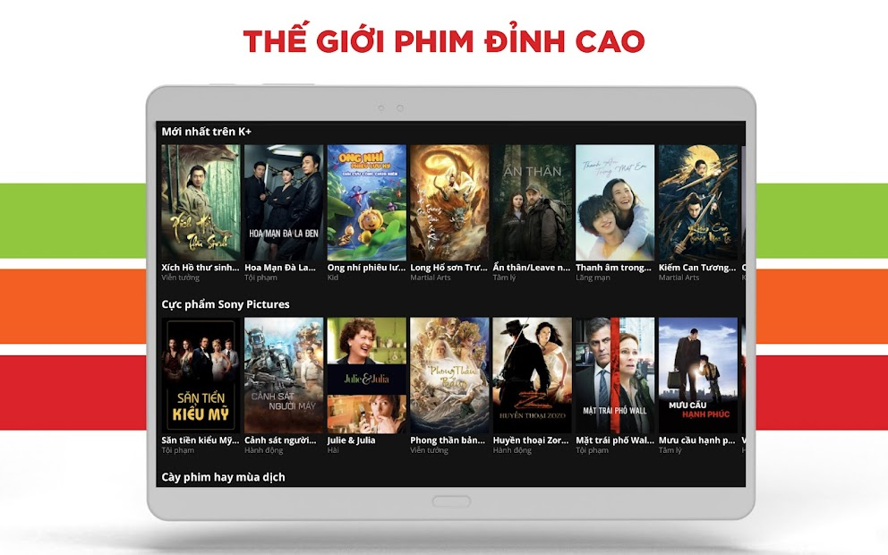 Screenshots Tải K+: Ứng dụng xem TV và VOD