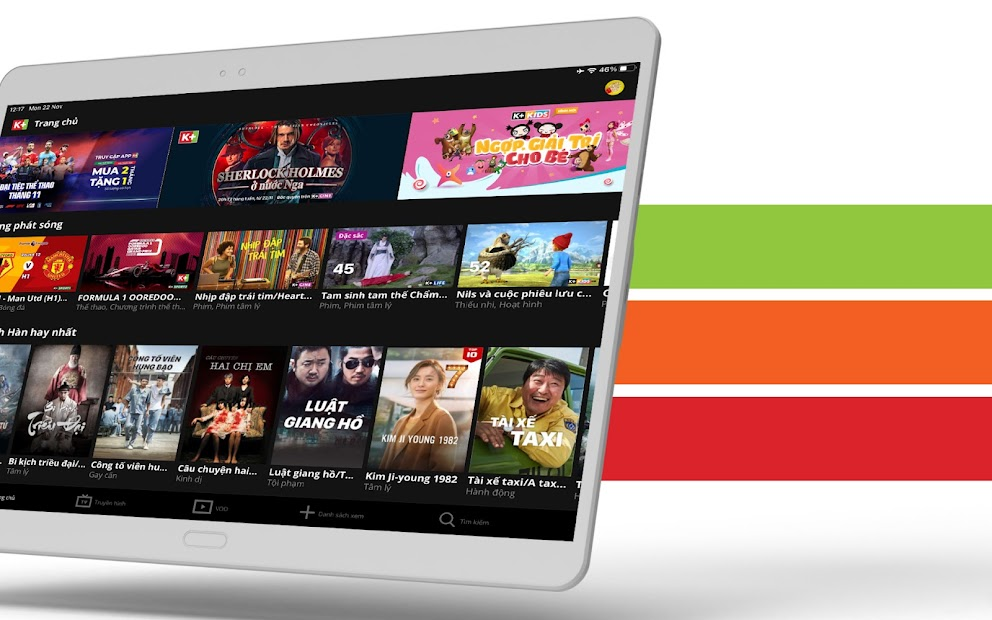 Screenshots Tải K+: Ứng dụng xem TV và VOD