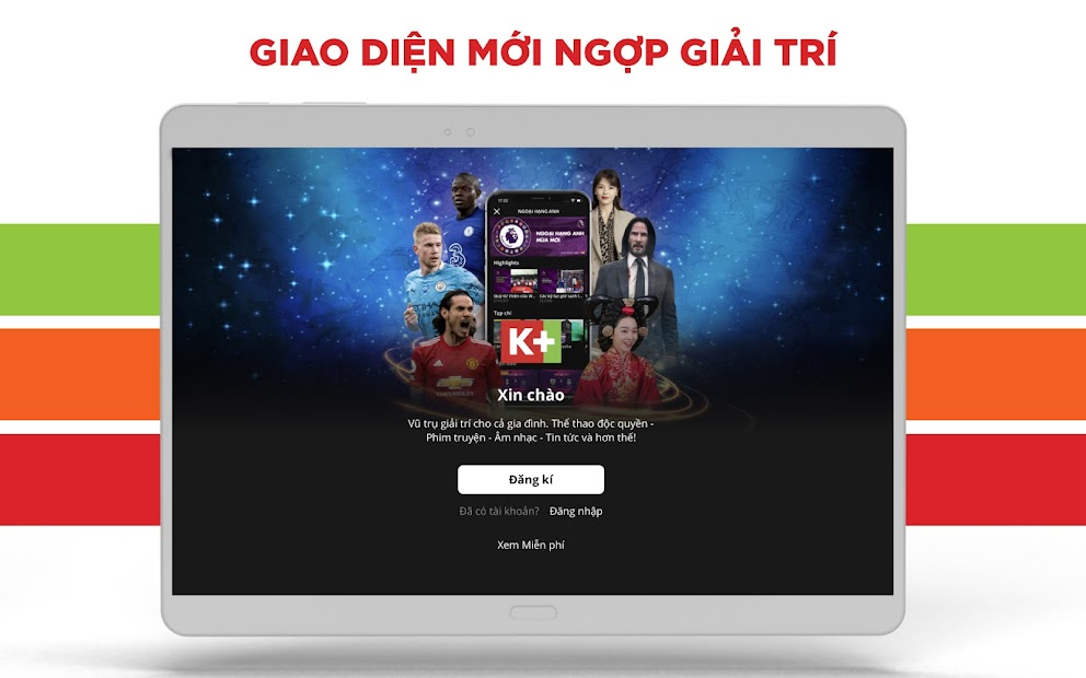 Screenshots Tải K+: Ứng dụng xem TV và VOD