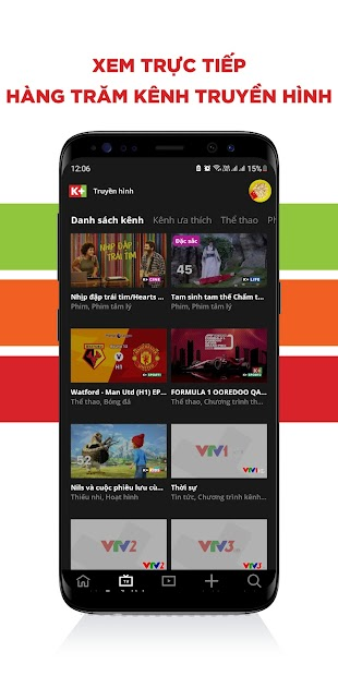 Screenshots Tải K+: Ứng dụng xem TV và VOD