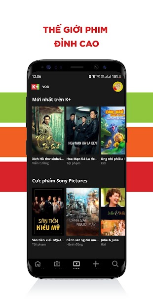 Screenshots Tải K+: Ứng dụng xem TV và VOD