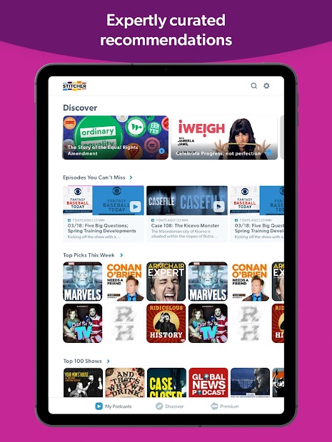 Screenshots Stitcher: Ứng dụng nghe Podcast miễn phí cập nhật tin tức mới nhất