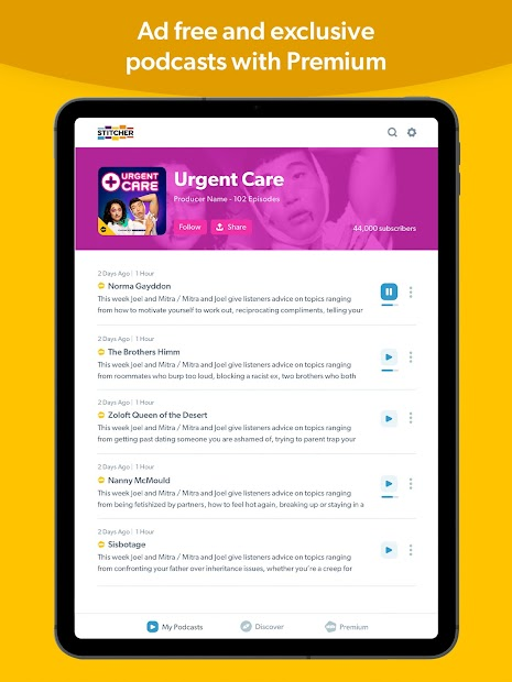 Screenshots Stitcher: Ứng dụng nghe Podcast miễn phí cập nhật tin tức mới nhất
