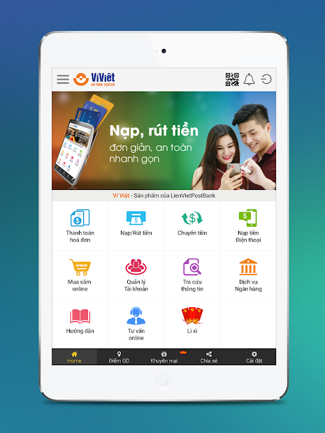 Screenshots Ví Việt: Chuyển tiền nhanh chóng, thanh toán tiện lợi