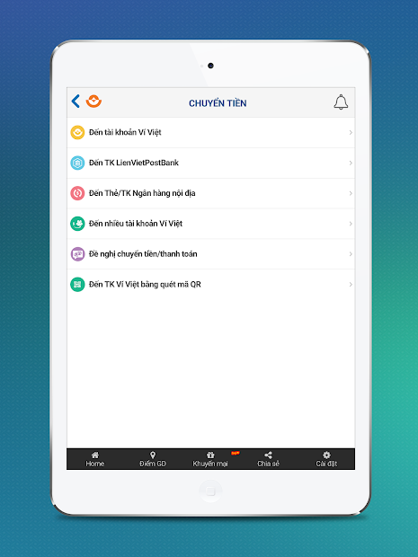 Screenshots Ví Việt: Chuyển tiền nhanh chóng, thanh toán tiện lợi