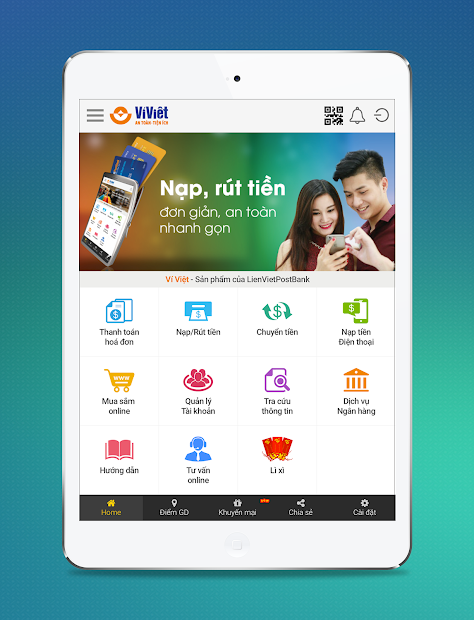 Screenshots Ví Việt: Chuyển tiền nhanh chóng, thanh toán tiện lợi