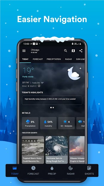 Screenshots 1Weather - Ứng dụng dự báo thời tiết, lượng mưa, nhiệt độ