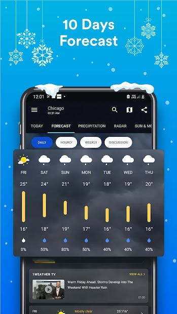Screenshots 1Weather - Ứng dụng dự báo thời tiết, lượng mưa, nhiệt độ