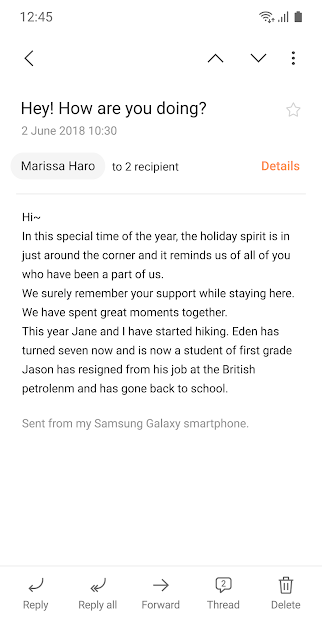 Screenshots Samsung Email - Ứng dụng quản lý nhiều tài khoản email cùng lúc