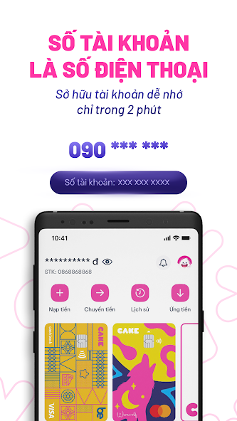 Screenshots Ứng dụng CAKE - Digital Banking: Ngân hàng số miễn phí trọn đời