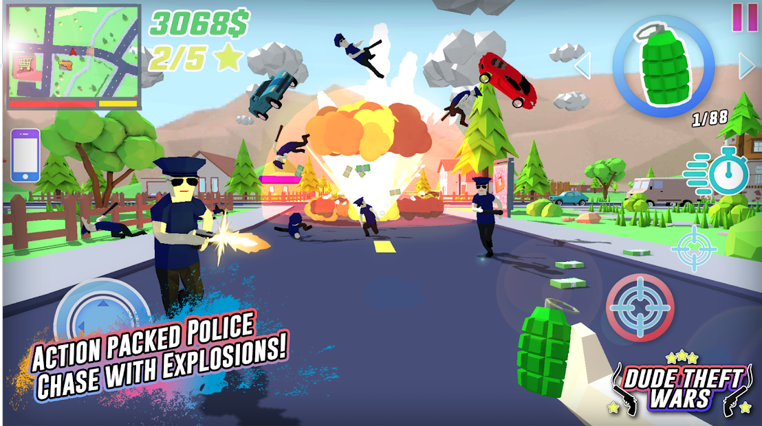 Screenshots Dude Theft Wars - Game bạo loạn đường phố phiên bản vui nhộn