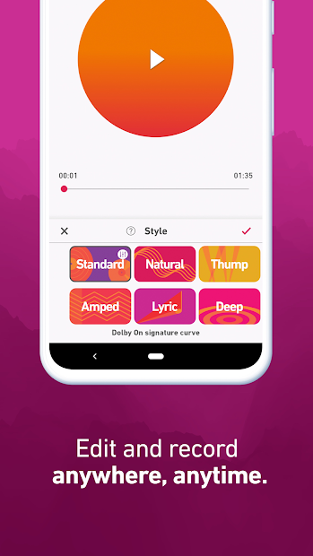 Screenshots Dolby On - Trình thu tiếng, ghi âm chất lượng cao của Dolby