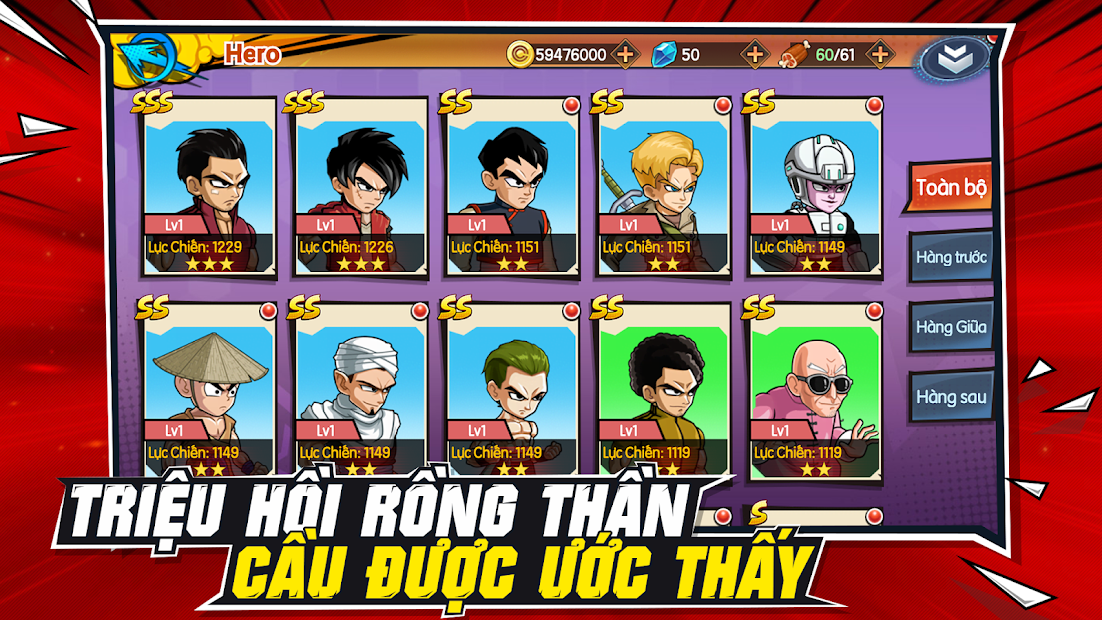 Screenshots Rồng Thần Huyền Thoại Mobile – game đấu tướng Dragonball thế hệ mới