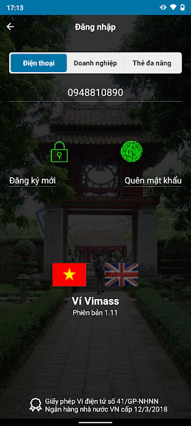Screenshots Ví Vimass: Ứng dụng ví điện tử đa năng