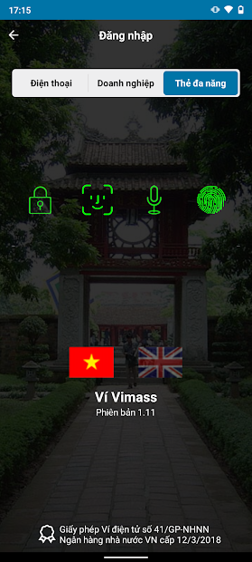 Screenshots Ví Vimass: Ứng dụng ví điện tử đa năng