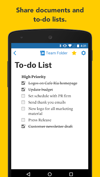 Screenshots Quip - Công cụ quản lý tài liệu, ghi chú, bảng tính của bạn