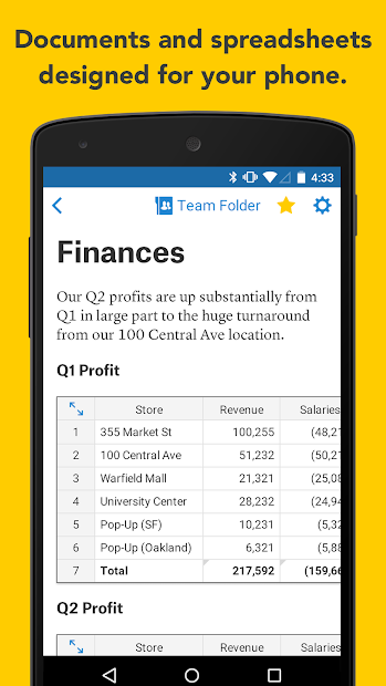 Screenshots Quip - Công cụ quản lý tài liệu, ghi chú, bảng tính của bạn