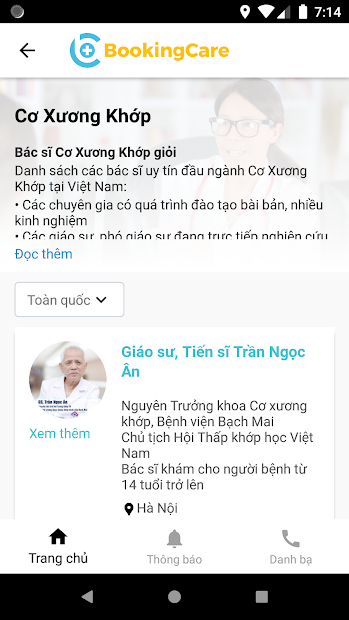 Screenshots BookingCare: Ứng dụng đặt lịch khám bệnh online
