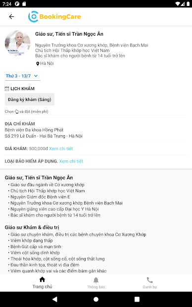 Screenshots BookingCare: Ứng dụng đặt lịch khám bệnh online
