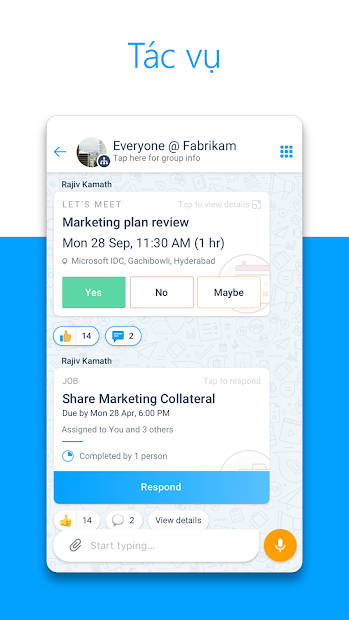 Screenshots Microsoft Kaizala: Ứng dụng hỗ trợ công việc mọi lúc, mọi nơi