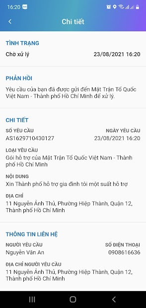 Screenshots An Sinh: Ứng dụng nhận hỗ trợ túi an sinh, tiền hỗ trợ tại TPHCM
