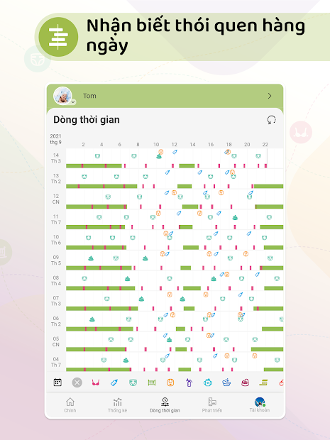 Screenshots App Baby Daybook: Ứng dụng theo dõi sinh hoạt của trẻ sơ sinh