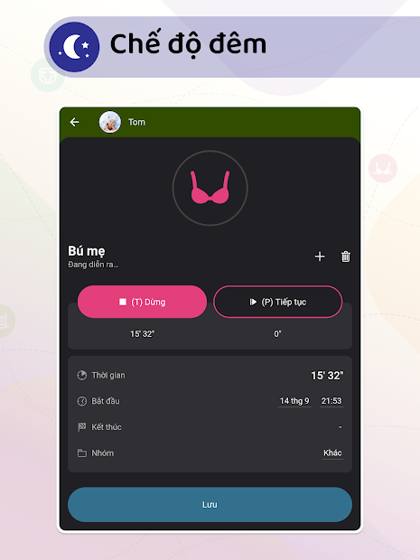 Screenshots App Baby Daybook: Ứng dụng theo dõi sinh hoạt của trẻ sơ sinh