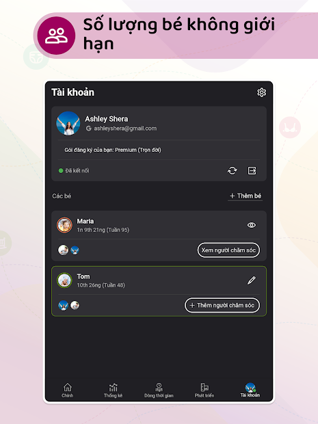 Screenshots App Baby Daybook: Ứng dụng theo dõi sinh hoạt của trẻ sơ sinh