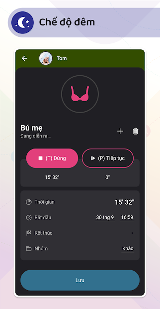 Screenshots App Baby Daybook: Ứng dụng theo dõi sinh hoạt của trẻ sơ sinh