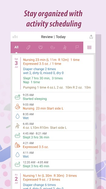 Screenshots App Baby Tracker: App theo dõi trẻ sơ sinh: Giờ đi ngủ, thay tã,...