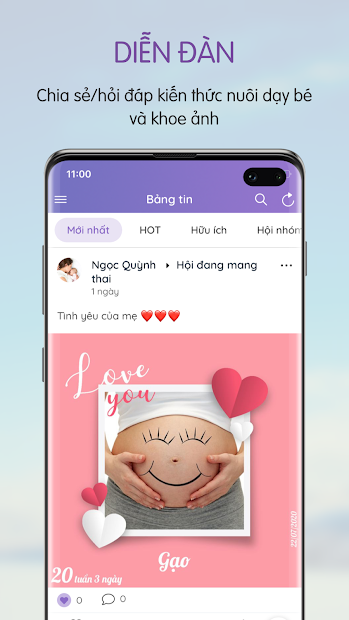 Screenshots App Bé của mẹ : Ứng dụng chia sẻ thông tin nuôi dạy con