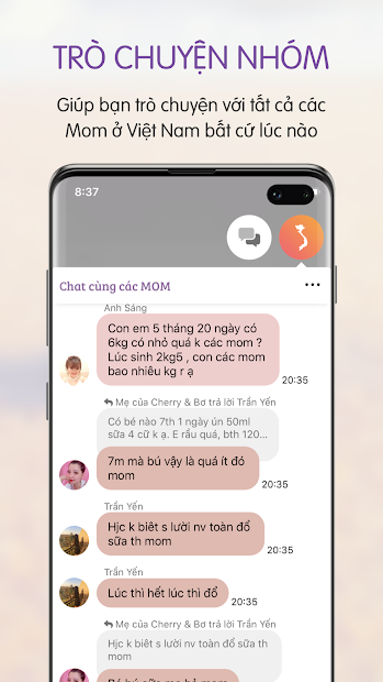 Screenshots App Bé của mẹ : Ứng dụng chia sẻ thông tin nuôi dạy con