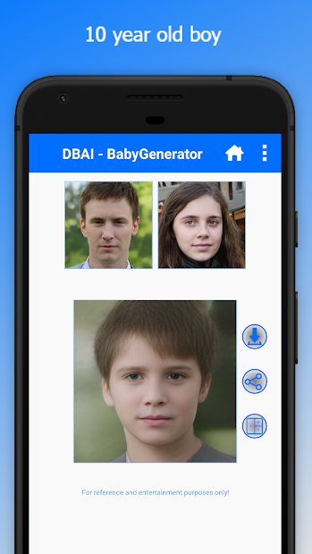Screenshots App BabyGenerator: Dự đoán khuôn mặt con của bạn