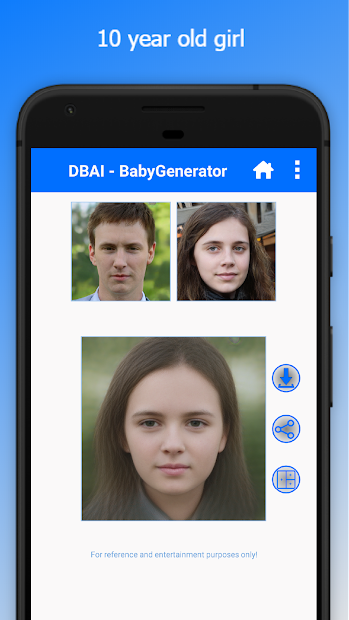 Screenshots App BabyGenerator: Dự đoán khuôn mặt con của bạn