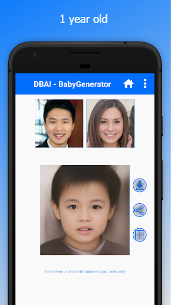 Screenshots App BabyGenerator: Dự đoán khuôn mặt con của bạn
