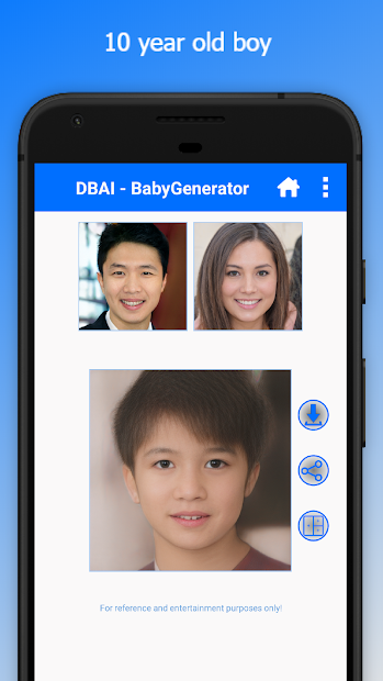 Screenshots App BabyGenerator: Dự đoán khuôn mặt con của bạn