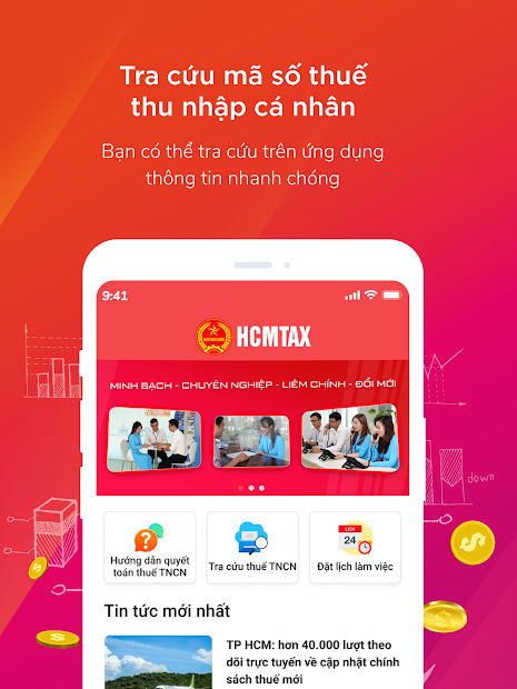 Screenshots HCMTAX - Ứng dụng tra cứu mã số thuế, hồ sơ quyết toán thuế HCM