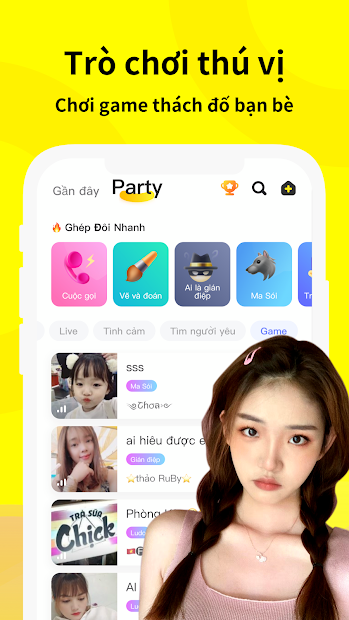 Screenshots App Partying: Ứng dụng trò chuyện, kết bạn, chơi game trực tuyến