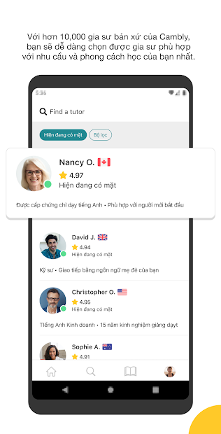 Screenshots App Cambly: Ứng dụng luyện nói tiếng Anh qua video cùng nguời nước ngoài
