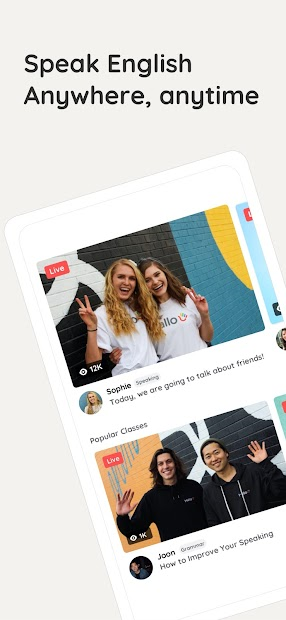 Screenshots App Hallo: Ứng dụng học, luyện nói tiếng Anh hiệu quả