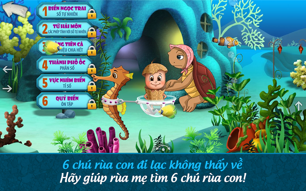 Screenshots App Đậu lém phiêu lưu ký - Toán lớp 4: Ứng dụng học toán lớp 4 dành cho bé