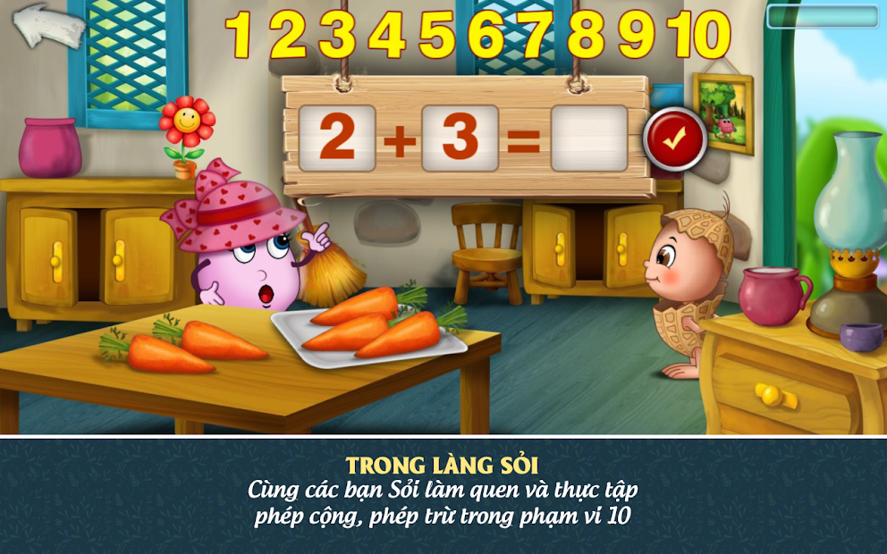 Screenshots App Đậu Lém phiêu lưu ký - Toán lớp 1: Ứng dụng học toán lớp 1 dành cho bé