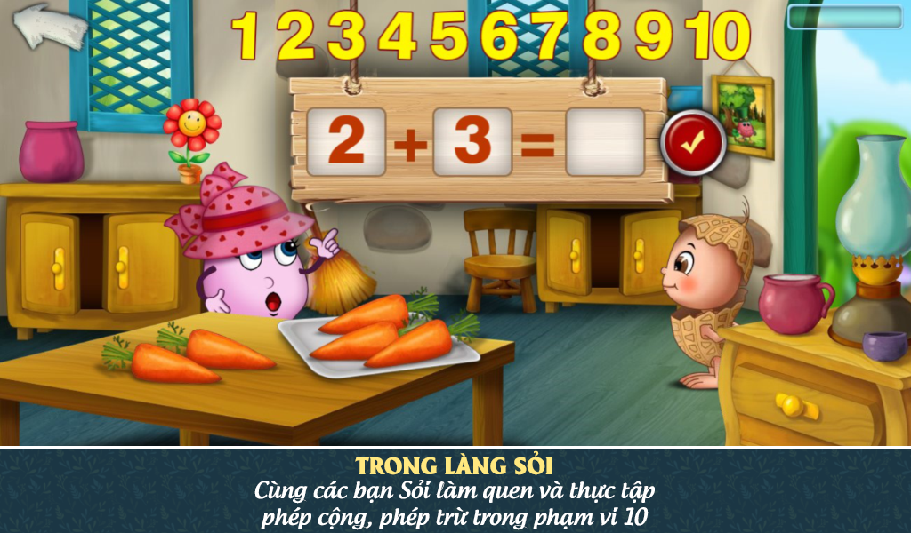 Screenshots App Đậu Lém phiêu lưu ký - Toán lớp 1: Ứng dụng học toán lớp 1 dành cho bé