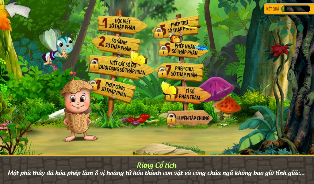 Screenshots App Đậu Lém phiêu lưu ký - Toán lớp 5: Ứng dụng học toán lớp 5 dành cho bé