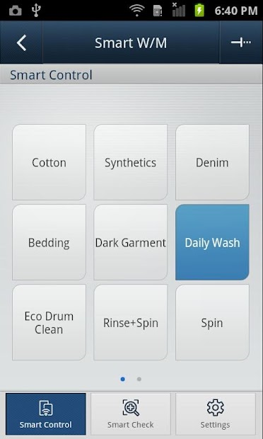 Screenshots Samsung Smart Washer - Ứng dụng quản lý máy giặt, máy sấy Samsung