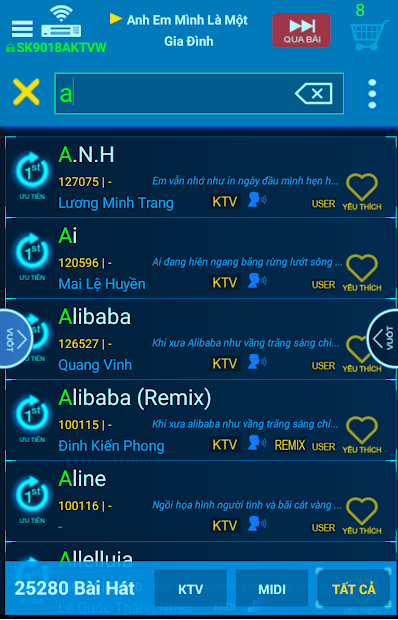 Screenshots App Karaoke Connect: Ứng dụng kết nối, điều khiển và lựa chọn bài hát