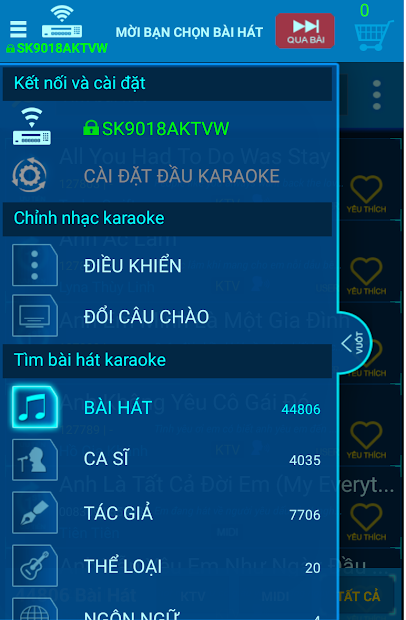 Screenshots App Karaoke Connect: Ứng dụng kết nối, điều khiển và lựa chọn bài hát