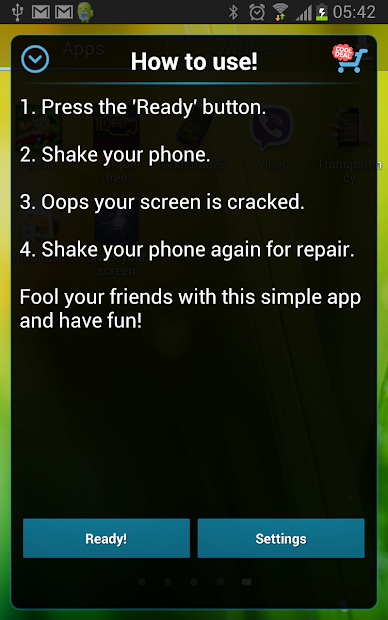Screenshots App Crack Your Screen Prank: Ứng dụng mô phỏng màn hình bị hỏng
